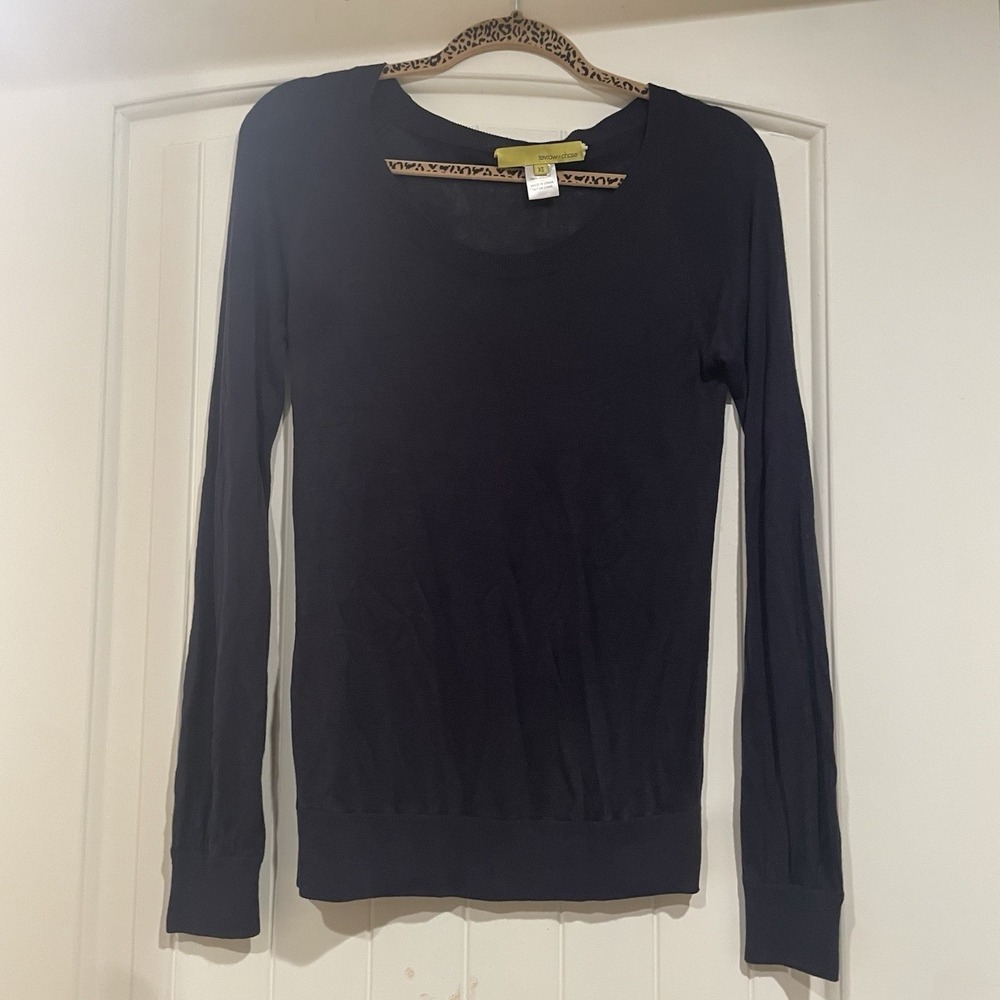 Tevrow + Chase Lightweight Sweater Womens Long Sleeve Shirt Size‎ XS Black